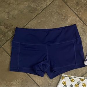 Feed me fight me blue shorts